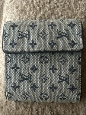 Louis Vuitton Monogram Canvas Wallet in Blue and Gray w/ COA